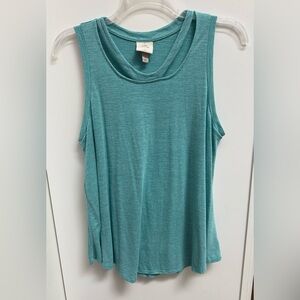 Knox Rose Teal Sleeveless Top with Cut-Out Neckline